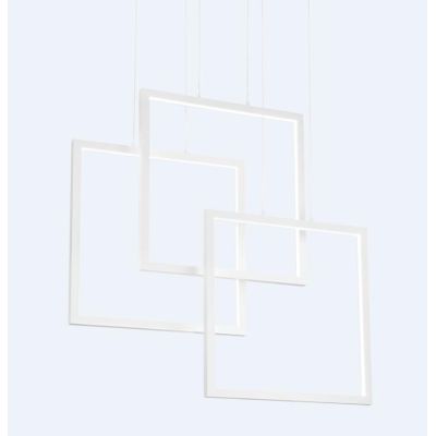 SOSPENSIONE MODERNA CON 3 QUADRATI LED INTEGRATO 80W LUCE 3000K BIANCO O NERO CRISTALENSI - Cristalensi Shop Online