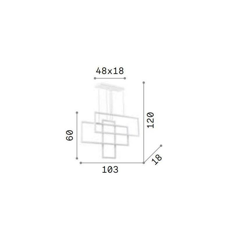 SOSPENSIONE MODERNA CON 3 RETTANGOLI LED INTEGRATO 93W LUCE 3000K BIANCO O NERO CRISTALENSI - Cristalensi Shop Online