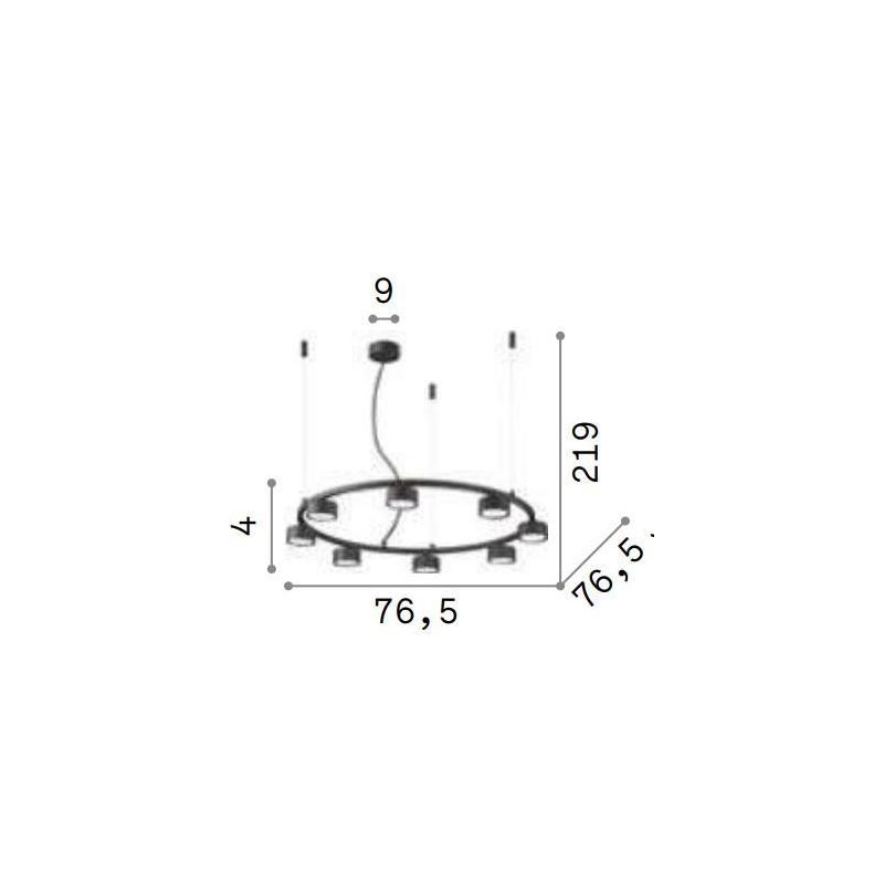 MINOR LAMPADARIO A SOSPENSIONE NERO CON 5 OPPURE 8 LUCI ATTACCO GX53 LAMPADINE INCLUSE MODERNA Ideal Lux - Cristalensi Shop Onli