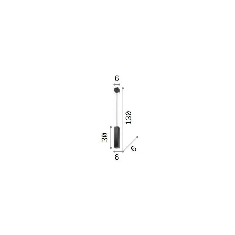 SOSPENSIONE SQUADRATA LATO 6 CM BIANCA,NERA O OTTONE CON LAMPADINA GU10 CRISTALENSI - Cristalensi Shop Online