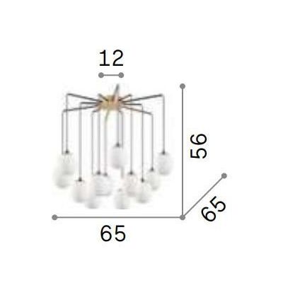 LAMPADARIO MODERNO IN METALLO NERO CON 12 OPPURE 16 SFERE IN VETRO BIANCO LAMPADINE G9 INCLUSE CRISTALENSI - Cristalensi Shop On