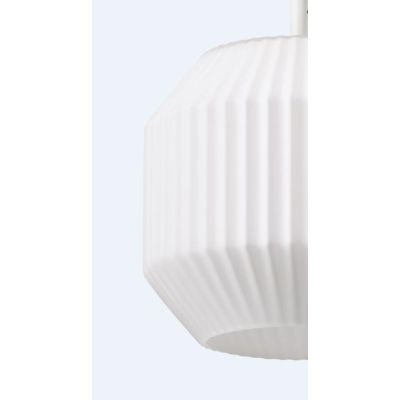 SOSPENSIONE MODERNA IN METALLO BIANCO CON DIFFUSORI IN VETRO BIANCO PLISSETTATO DIAMETRO CM 40 CRISTALENSI - Cristalensi Shop On