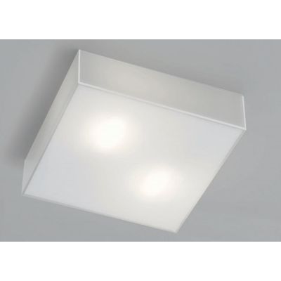 CUBIC PLAFONIERA PICCOLA 30x30 CM IN VETRO BIANCO LATTE LUCIDO Illuminando - Cristalensi Shop Online