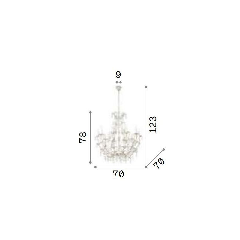 BOTTE GRANDE LAMPADARIO 10 LUCI CLASSICO BIANCO INVECCHIATO CON LAMPADINE A VISTA CRISTALENSI LUX - Cristalensi Shop Online