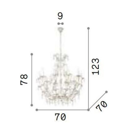 BOTTE GRANDE LAMPADARIO 10 LUCI CLASSICO BIANCO INVECCHIATO CON LAMPADINE A VISTA CRISTALENSI LUX - Cristalensi Shop Online