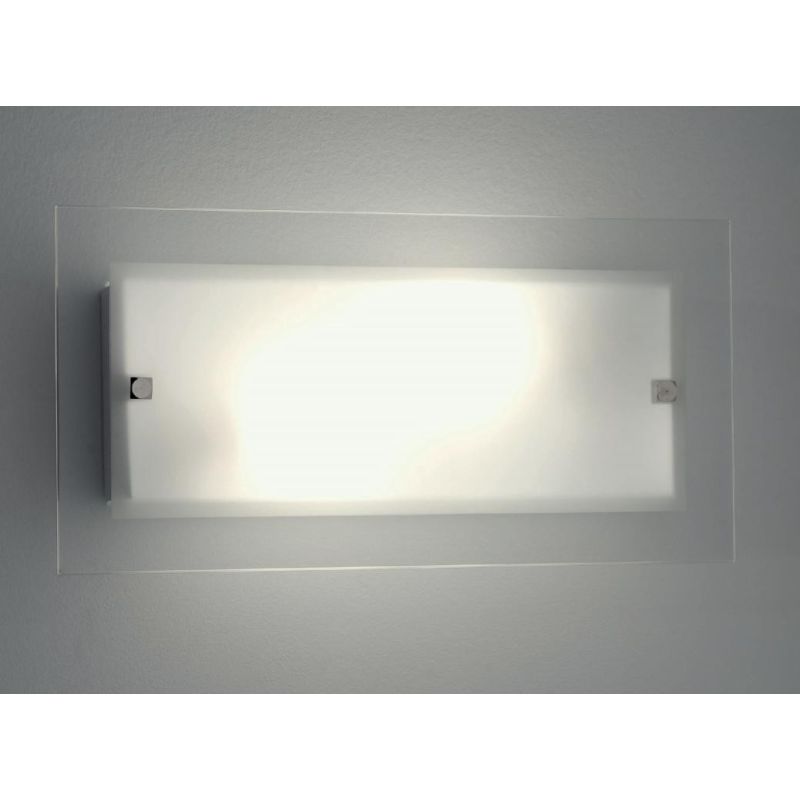 FLAT APPLIQUE/PLAFONIERA IN VETRO SATINATO BIANCO DI ILLUMINANDO Illuminando - Cristalensi Shop Online