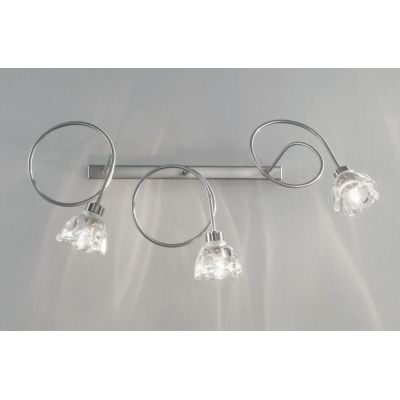 GINEVRA BINARIO SEMIRIGIDO IN METALLO CROMO O NIKEL SATINATO E VETRO TRASPARENTE Illuminando - Cristalensi Shop Online