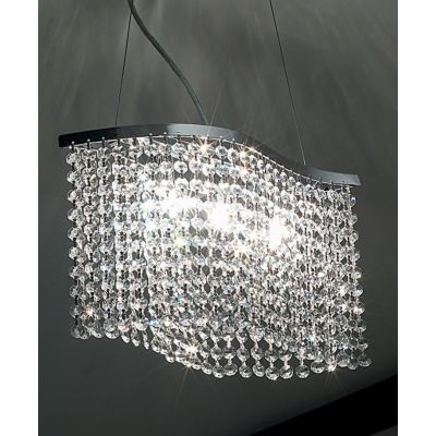 BELIZE SOSPENSIONE IN METALLO CROMATO E PENDAGLIERIA IN CRISTALLO Illuminando - Cristalensi Shop Online