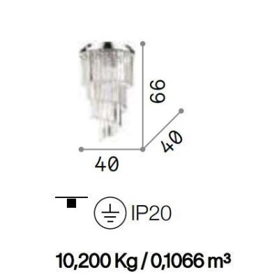 PLAFONIERA MODERNA 8 LUCI METALLO CROMO CON PENDAGLI IN CRISTALLO TRASPARENTE CRISTALENSI - Cristalensi Shop Online