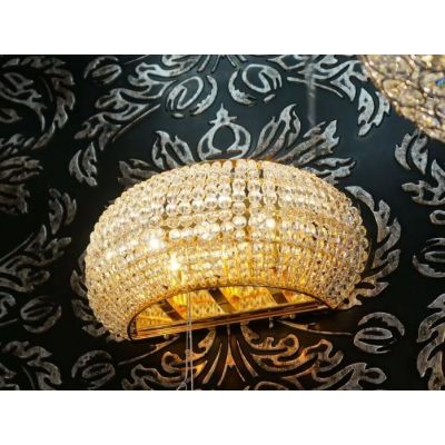 APPLIQUE ELEGANTE IN METALLO ORO O CROMO CON PERLE IN CRISTALLO TRASPARENTE CRISTALENSI - Cristalensi Shop Online