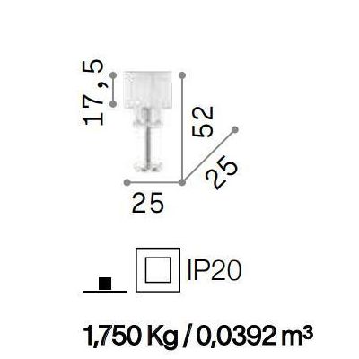 LAMPADA DA TAVOLO IN METALLO CROMO CON GOCCE IN CRISTALLO E PARALUME IN PVC CRISTALENSI - Cristalensi Shop Online