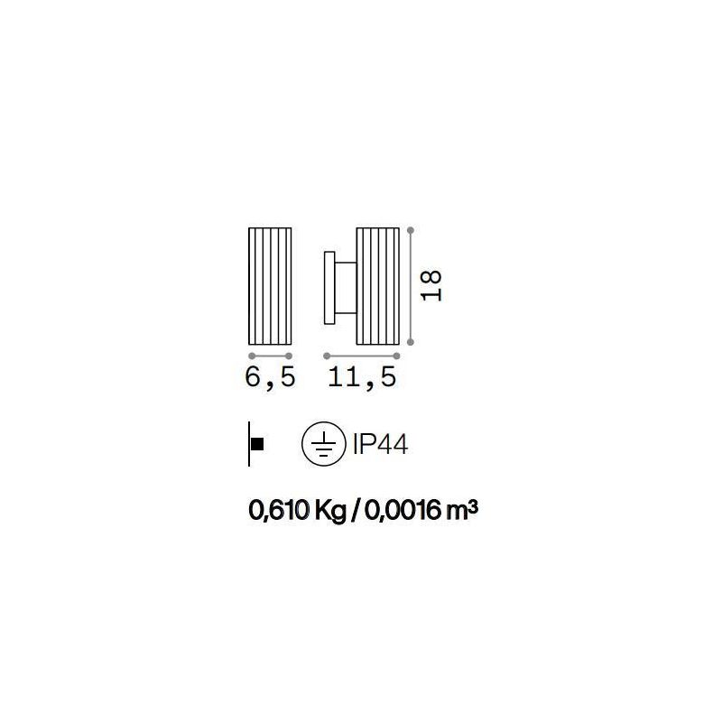 LAMPADA DA PARETE PER ESTERNI IP44 BIANCO O NERO BI-EMISSIONE LAMPADINA GU10 CRISTALENSI - Cristalensi Shop Online