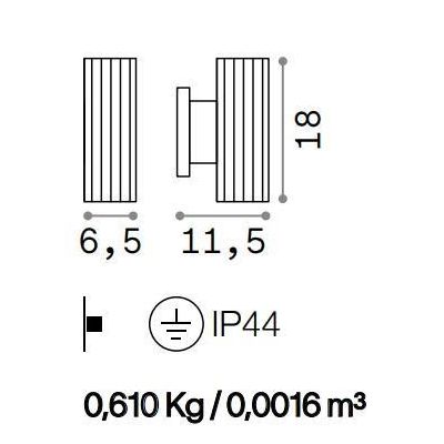 LAMPADA DA PARETE PER ESTERNI IP44 BIANCO O NERO BI-EMISSIONE LAMPADINA GU10 CRISTALENSI - Cristalensi Shop Online