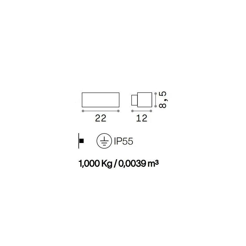 APPLIQUE RETTANGOLARE PER ESTERNO IP54 LAMPADINA E27 DISPONIBILE IN 5 COLORI CRISTALENSI - Cristalensi Shop Online