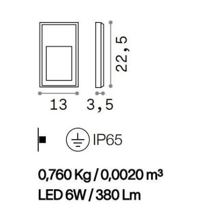 APPLIQUE SEGNAPASSO DA ESTERNO IP65 IN ALLUMINIO BIANCO O ANTRACITE LED 6W LUCE 3000K/4000k CRISTALENSI - Cristalensi Shop Onlin