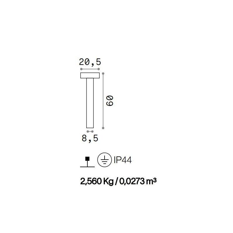 PALETTO DA ESTERNO H60 IP44 5 COLORI MODERNO LAMPADINE 4XG9 CRISTALENSI - Cristalensi Shop Online