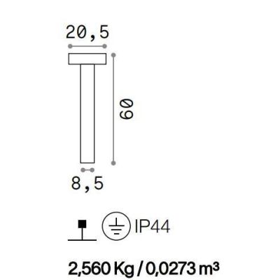 PALETTO DA ESTERNO H60 IP44 5 COLORI MODERNO LAMPADINE 4XG9 CRISTALENSI - Cristalensi Shop Online