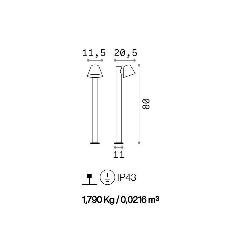 PALO DA ESTERNO H80 IP43 5 COLORI LAMPADINA ATTACCO GU10 ECONOMICA CRISTALENSI - Cristalensi Shop Online