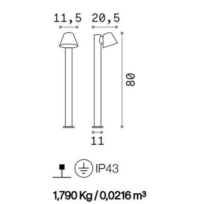 PALO DA ESTERNO H80 IP43 5 COLORI LAMPADINA ATTACCO GU10 ECONOMICA CRISTALENSI - Cristalensi Shop Online