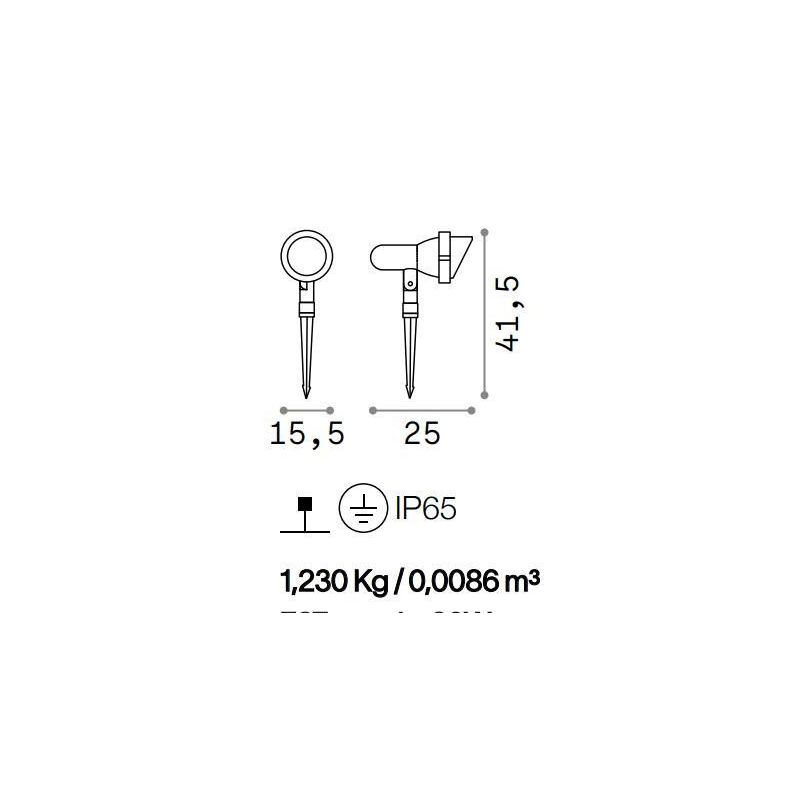 FARETTO DA ESTERNO H40 ORIENTABILE IP65 ANTRACITE O CAFFE' CON PICCHETTO INCLUSO CRISTALENSI - Cristalensi Shop Online