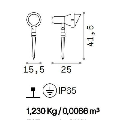 FARETTO DA ESTERNO H40 ORIENTABILE IP65 ANTRACITE O CAFFE' CON PICCHETTO INCLUSO CRISTALENSI - Cristalensi Shop Online