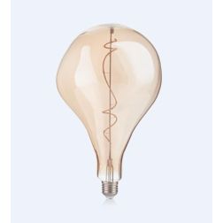 LAMPADINA VINTAGE CON VETRO AMBRATO LED 4W ATTACCO E27 A FORMA DI PERA CRISTALENSI - Cristalensi Shop Online