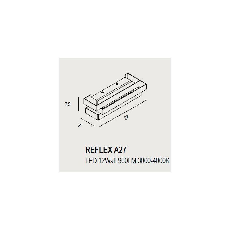 REFLEX A27 LAMPADA DA PARETE 14 COLORI LED 12W LUCE 3000K/4000K CON SWITCH LARGHEZZA CM 27 PROMOINGROSS - Cristalensi Shop Onlin