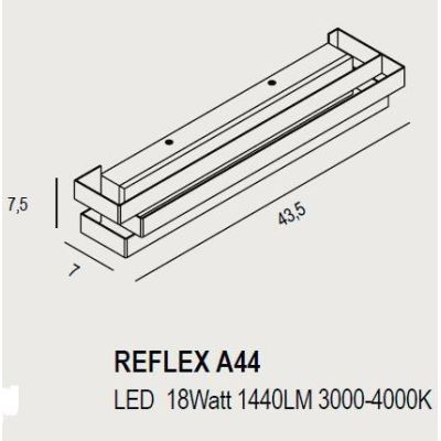 REFLEX A44 LAMPADA DA PARETE 14 COLORI LED 18W LUCE 3000K/4000K CON SWITCH LARGHEZZA CM 44 MODERNA PROMOINGROSS - Cristalensi Sh