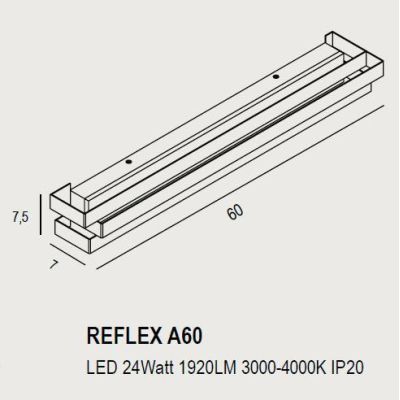 REFLEX A60 LAMPADA DA PARETE 14 COLORI LED 24W LUCE 3000K/4000K CON SWITCH LARGHEZZA CM 60 MODERNA PROMOINGROSS - Cristalensi Sh