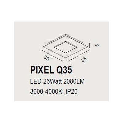 PIXEL Q35 APPLIQUE PLAFONIERA QUADRATA 35X35 CM LED 26W CORNICE IN 14 COLORI PROMOINGROSS - Cristalensi Shop Online