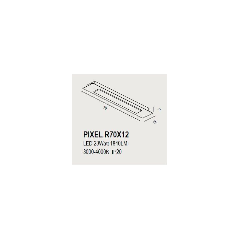PIXEL R70X12 PLAFONIERA RETTANGOLARE SOTTILE 70X12 CM LED 23W CORNICE IN 14 COLORI MODERNA PROMOINGROSS - Cristalensi Shop Onlin