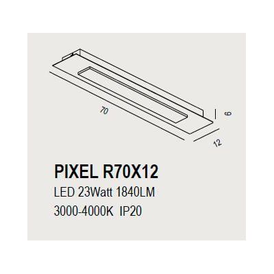 PIXEL R70X12 PLAFONIERA RETTANGOLARE SOTTILE 70X12 CM LED 23W CORNICE IN 14 COLORI MODERNA PROMOINGROSS - Cristalensi Shop Onlin