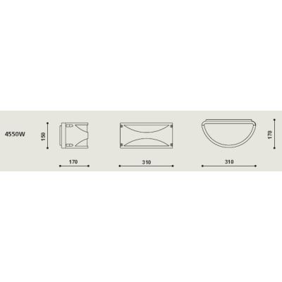 MERIDIAN PLUS PARETE GRANDE DIFFUSORE IN VETRO SATINATO IP65 TRE COLORI Garden Luce - Cristalensi Shop Online