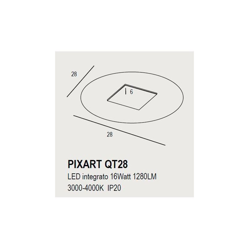 PIXART PICCOLA PLAFONIERA ROTONDA D28 LED 16W LUCE 3000K-4000K CON SWITCH 14 COLORI PROMOINGROSS - Cristalensi Shop Online