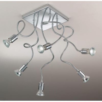 GINEVRA 6 FLEX LED PLAFONIERA CON BRACCI FLESSIBILI IN METALLO CROMATO Illuminando - Cristalensi Shop Online