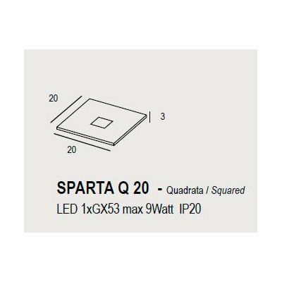 SPARTA PICCOLA PLAFONIERA QUADRATA CM 20X20 MODERNA 14 COLORI LAMPADINA ATTACCO GX53 PROMOINGROSS - Cristalensi Shop Online