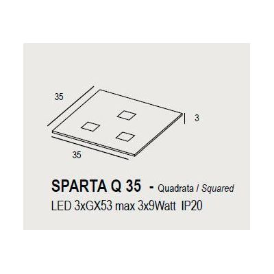 SPARTA PLAFONIERA QUADRATA CM 35X35 MODERNA IN 14 COLORI CON LAMPADINE 3xGX53 PROMOINGROSS - Cristalensi Shop Online