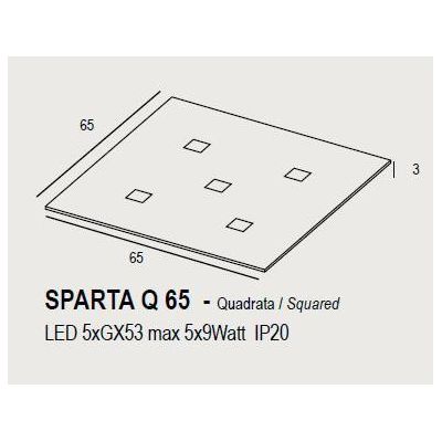 SPARTA PLAFONIERA QUADRATA CM 65X65 14 COLORI MODERNA LAMPADINE ATTACCO 5xGX53 PROMOINGROSS - Cristalensi Shop Online