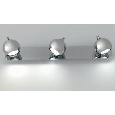 JIM BINARIO CROMO 3 LUCI CON SFERE ORIENTABILI A LED INCLUSO E SOSTITUIBILE Illuminando - Cristalensi Shop Online