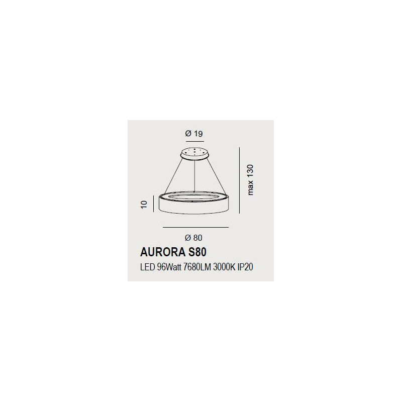 AURORA S80 SOSPENSIONE A LAMPADARIO 14 COLORI DIAMETRO 80 CM LED 96W MODERNA PROMOINGROSS - Cristalensi Shop Online