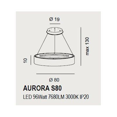 AURORA S80 SOSPENSIONE A LAMPADARIO 14 COLORI DIAMETRO 80 CM LED 96W MODERNA PROMOINGROSS - Cristalensi Shop Online