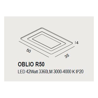 OBLIO R50 PLAFONIERA RETTANGOLARE 50X35 CM LED 42W 14 COLORI MODERNA DI PROMOINGROSS PROMOINGROSS - Cristalensi Shop Online