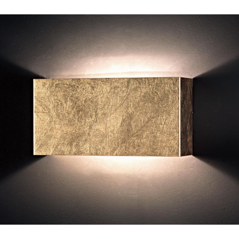 LEI LAMPADA DA PARETE IN METALLO DECORATO FOGLIA ORO O FOGLIA ARGENTO Illuminando - Cristalensi Shop Online