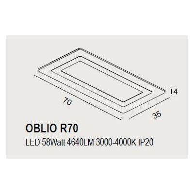 OBLIO R70 PLAFONIERA RETTANGOLARE 70X35 CM LED 58W 14 COLORI MODERNA DI PROMOINGROSS PROMOINGROSS - Cristalensi Shop Online