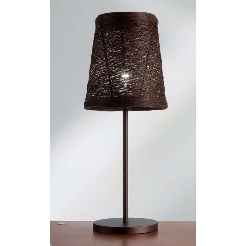 CORDA LAMPADA DA TAVOLO CON DIFFUSORE IN CORDA COLORATA MARRONE O BIANCA Illuminando - Cristalensi Shop Online