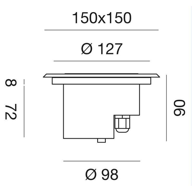 GES 261 INCASSO IN ACCIAIO IP67 CORNICE QUADRATA PER LAMPADINA GX53 LED SOSTITUIBILE GEA LUCE - Cristalensi Shop Online