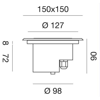 GES 261 INCASSO IN ACCIAIO IP67 CORNICE QUADRATA PER LAMPADINA GX53 LED SOSTITUIBILE GEA LUCE - Cristalensi Shop Online