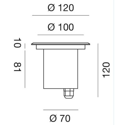 GES 270 INCASSO ROTONDO CALPESTABILE IN ACCIAIO IP67 LAMPADINA LED SOSTITUIBILE GEA LUCE - Cristalensi Shop Online