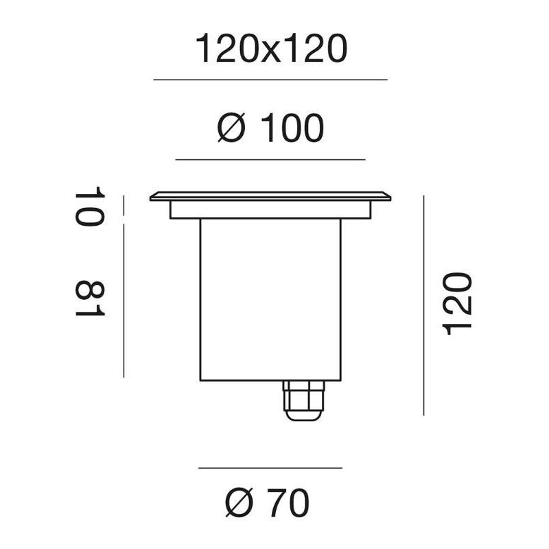 GES 271 INCASSO CORNICE QUADRA CALPESTABILE IN ACCIAIO IP67 LAMPADINA GU10 LED GEA LUCE - Cristalensi Shop Online