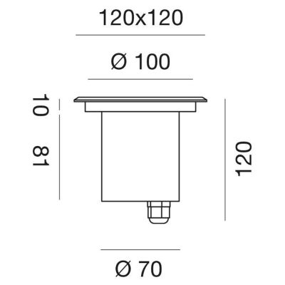 GES 271 INCASSO CORNICE QUADRA CALPESTABILE IN ACCIAIO IP67 LAMPADINA GU10 LED GEA LUCE - Cristalensi Shop Online